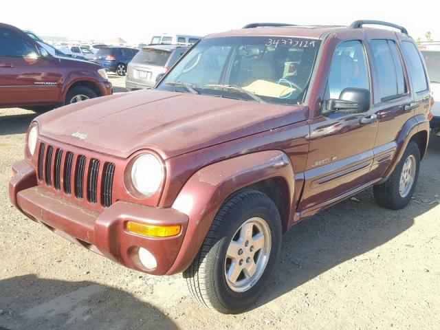 1J4GK58K53W705545 - 2003 JEEP LIBERTY LI MAROON photo 2