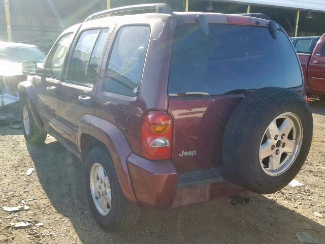 1J4GK58K53W705545 - 2003 JEEP LIBERTY LI MAROON photo 3