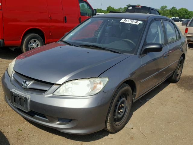 2HGES15554H612885 - 2004 HONDA CIVIC LX GRAY photo 2