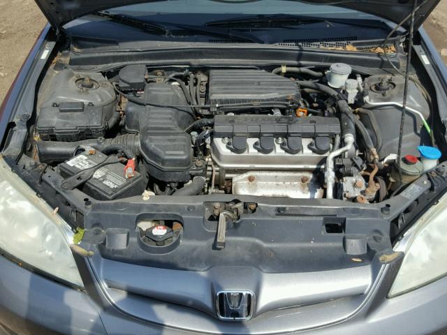 2HGES15554H612885 - 2004 HONDA CIVIC LX GRAY photo 7