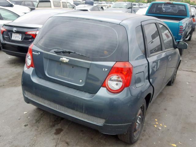 KL1TD6DE0AB128682 - 2010 CHEVROLET AVEO LS TEAL photo 4