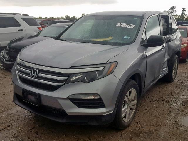 5FNYF5H11HB047059 - 2017 HONDA PILOT LX SILVER photo 2