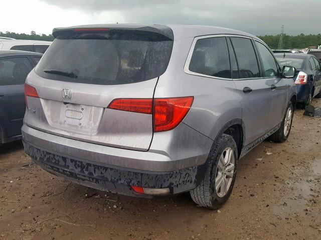 5FNYF5H11HB047059 - 2017 HONDA PILOT LX SILVER photo 4