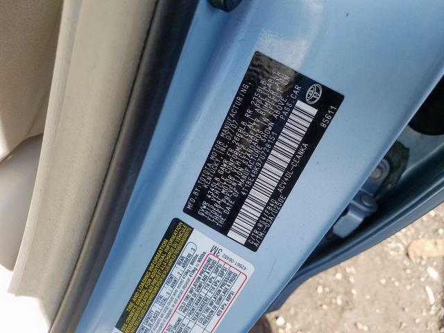 4T1BE46K97U728151 - 2007 TOYOTA CAMRY CE  photo 10