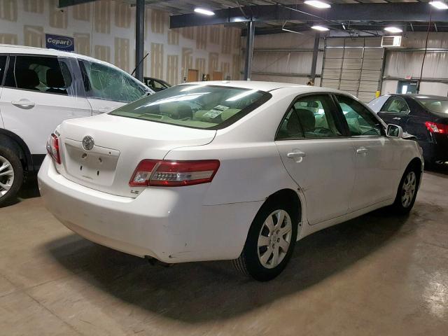 4T4BF3EK9BR182121 - 2011 TOYOTA CAMRY BASE WHITE photo 4