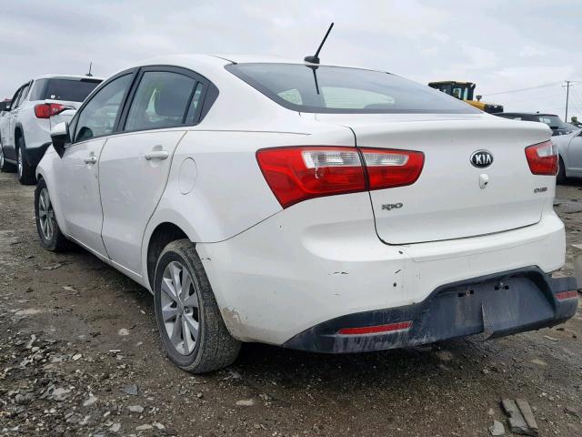 KNADN4A30E6338681 - 2014 KIA RIO EX WHITE photo 3