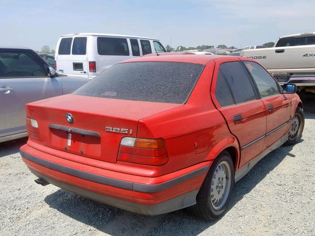 WBACB4323SFM22661 - 1995 BMW 325 I AUTO RED photo 4
