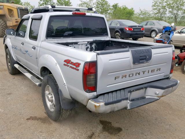 1N6ED27Y21C400852 - 2001 NISSAN FRONTIER C SILVER photo 3