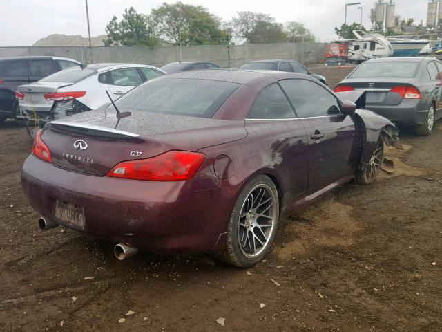 JNKCV66E19M721579 - 2009 INFINITI G37 BASE MAROON photo 4