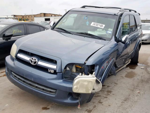 5TDZT38A07S287800 - 2007 TOYOTA SEQUOIA LI BLUE photo 2