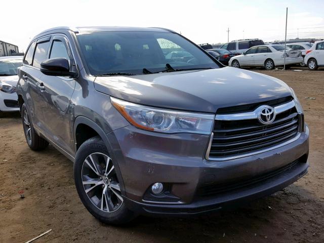 5TDJKRFH5GS250454 - 2016 TOYOTA HIGHLANDER SILVER photo 1