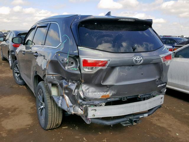 5TDJKRFH5GS250454 - 2016 TOYOTA HIGHLANDER SILVER photo 3