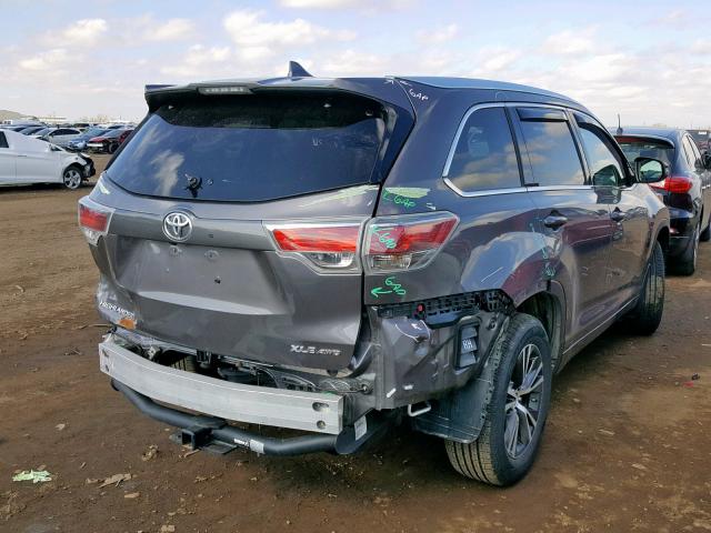 5TDJKRFH5GS250454 - 2016 TOYOTA HIGHLANDER SILVER photo 4