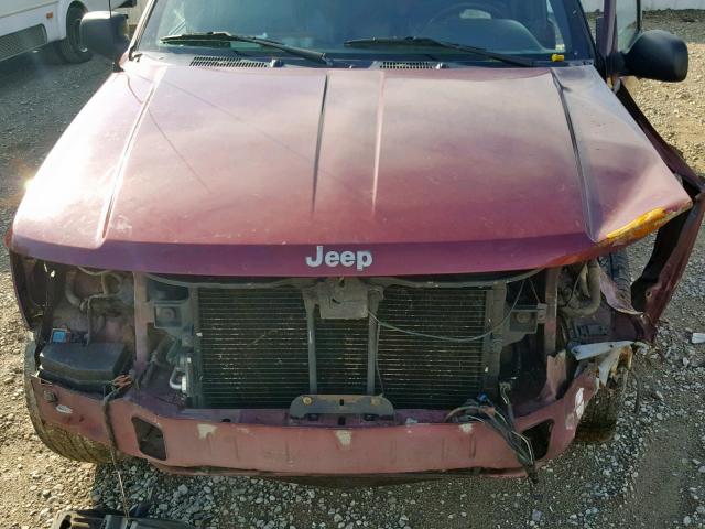 1J4GW58S0XC599808 - 1999 JEEP GRAND CHER BURGUNDY photo 7