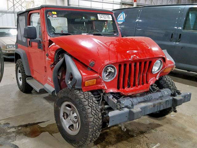 1J4FA49SX4P737233 - 2004 JEEP WRANGLER / RED photo 1