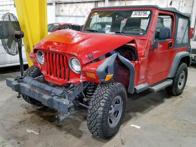 1J4FA49SX4P737233 - 2004 JEEP WRANGLER / RED photo 2