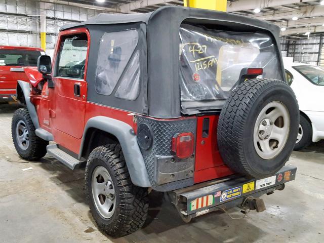 1J4FA49SX4P737233 - 2004 JEEP WRANGLER / RED photo 3