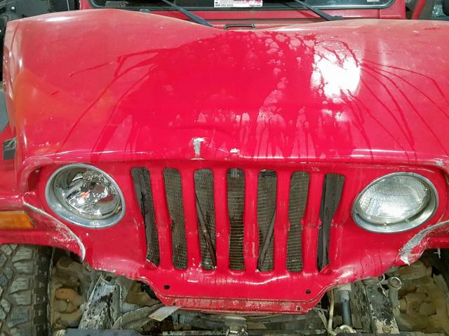 1J4FA49SX4P737233 - 2004 JEEP WRANGLER / RED photo 7