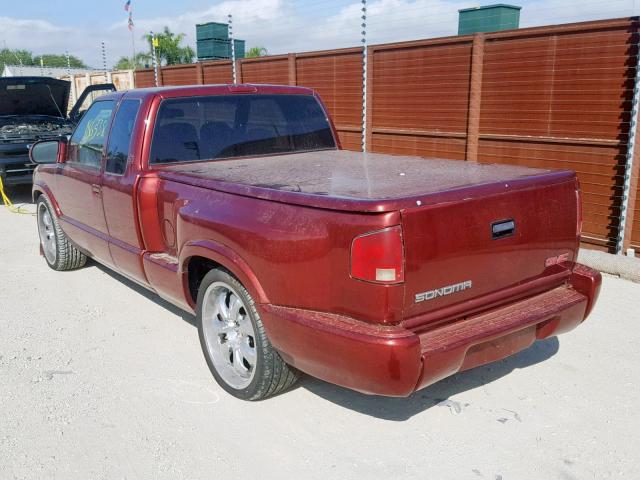 1GTCS195918246544 - 2001 GMC SONOMA MAROON photo 3