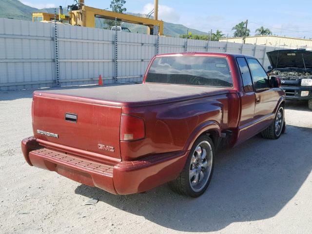 1GTCS195918246544 - 2001 GMC SONOMA MAROON photo 4