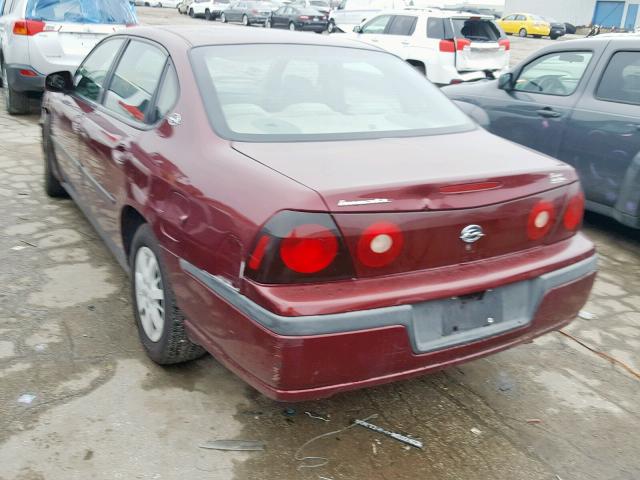 2G1WF52E829316147 - 2002 CHEVROLET IMPALA MAROON photo 3