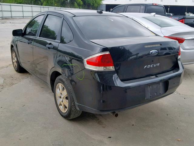 1FAHP34N38W180417 - 2008 FORD FOCUS S/SE BLACK photo 3