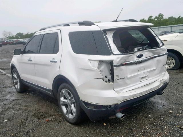 1FM5K8F8XEGA10623 - 2014 FORD EXPLORER L WHITE photo 3