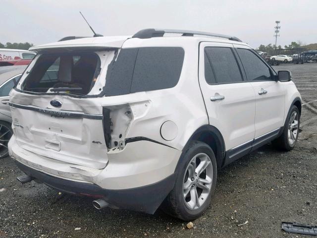 1FM5K8F8XEGA10623 - 2014 FORD EXPLORER L WHITE photo 4