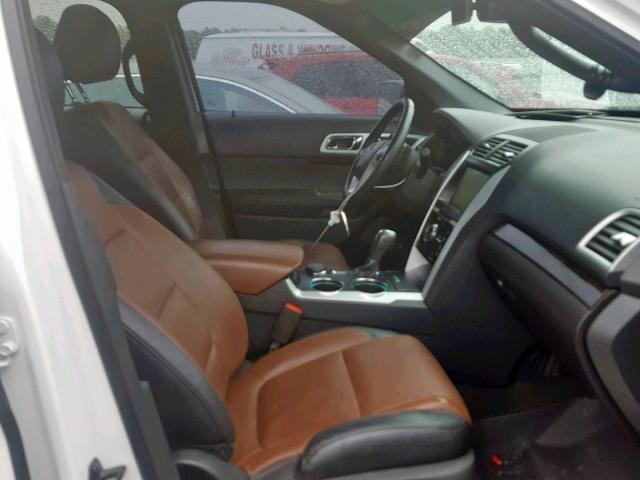 1FM5K8F8XEGA10623 - 2014 FORD EXPLORER L WHITE photo 5