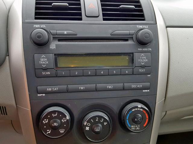 JTDBL40E699078892 - 2009 TOYOTA COROLLA BA GRAY photo 9