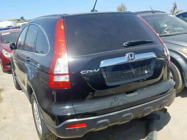 JHLRE38727C052480 - 2007 HONDA CR-V EXL BLACK photo 3