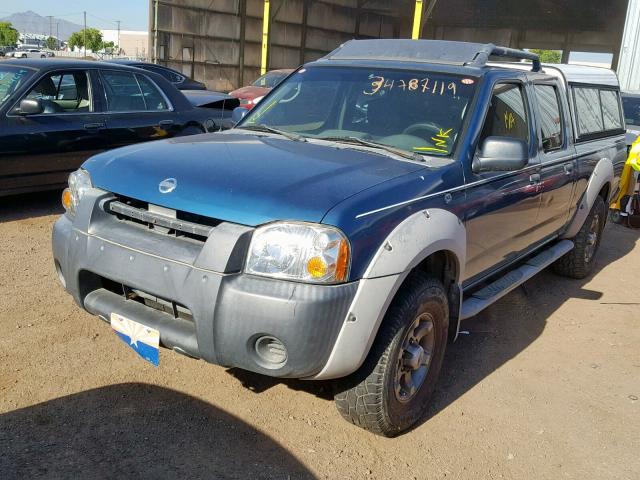 1N6ED29X82C362968 - 2002 NISSAN FRONTIER C BLUE photo 2