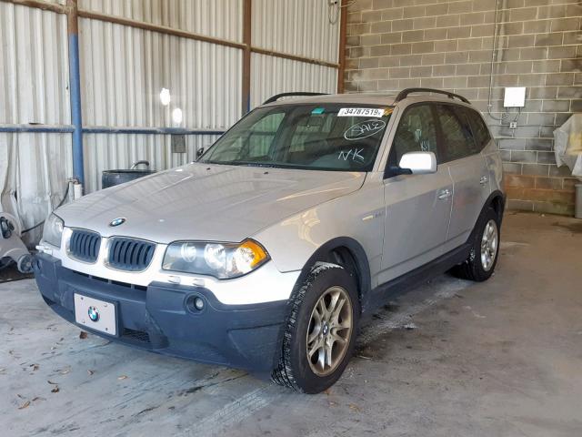 WBXPA734X4WC44282 - 2004 BMW X3 2.5I SILVER photo 2