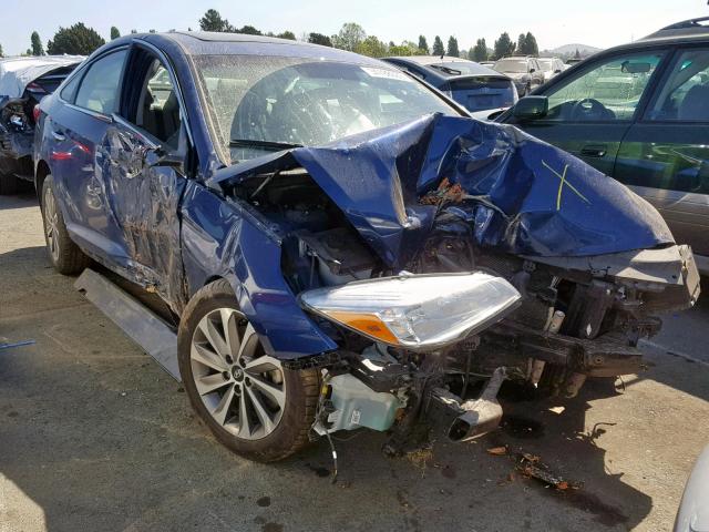 5NPE34AF2HH438606 - 2017 HYUNDAI SONATA SPO BLUE photo 1