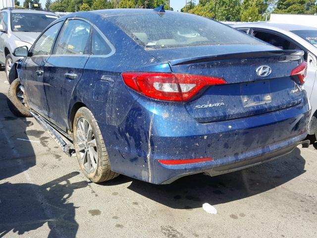 5NPE34AF2HH438606 - 2017 HYUNDAI SONATA SPO BLUE photo 3