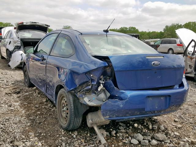 1FAHP32N38W239551 - 2008 FORD FOCUS S/SE BLUE photo 3