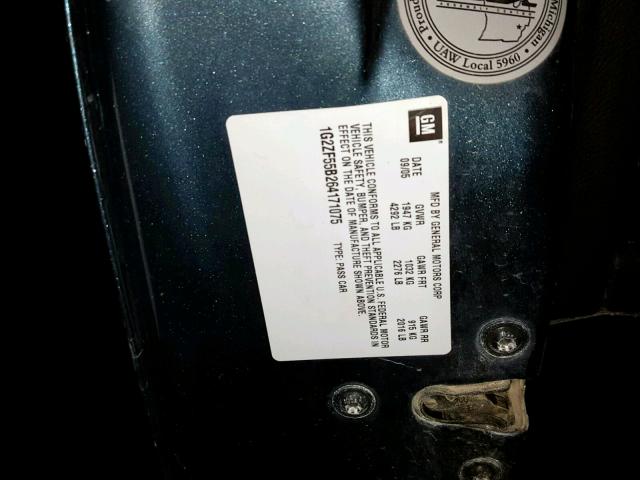 1G2ZF55B264171075 - 2006 PONTIAC G6 SE GRAY photo 10