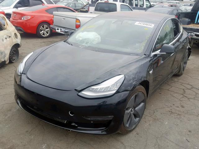 5YJ3E1EAXJF018627 - 2018 TESLA MODEL 3 BLACK photo 2