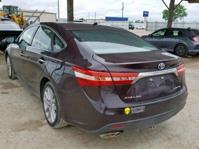 4T1BK1EB6DU021321 - 2013 TOYOTA AVALON BAS MAROON photo 3