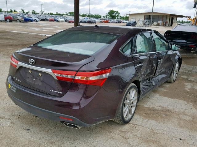 4T1BK1EB6DU021321 - 2013 TOYOTA AVALON BAS MAROON photo 4