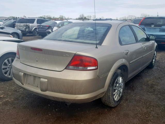 1C3EL46R22N189111 - 2002 CHRYSLER SEBRING LX GOLD photo 4