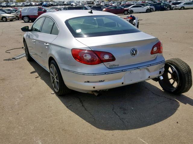 WVWGU7AN8BE705883 - 2011 VOLKSWAGEN CC VR6 4MO SILVER photo 3