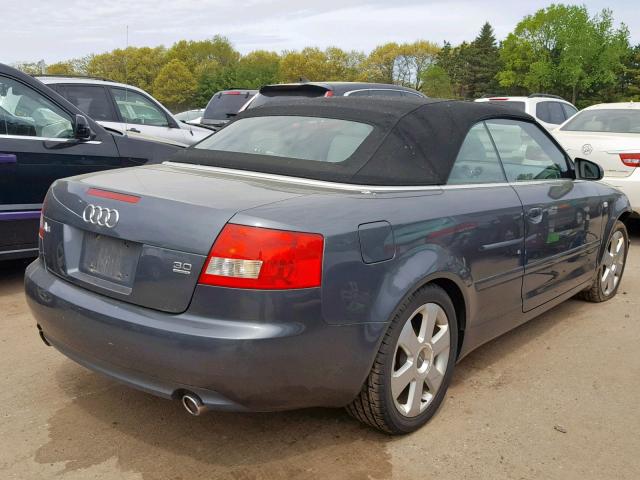 WAUDT48H94K018630 - 2004 AUDI A4 QUATTRO GRAY photo 4