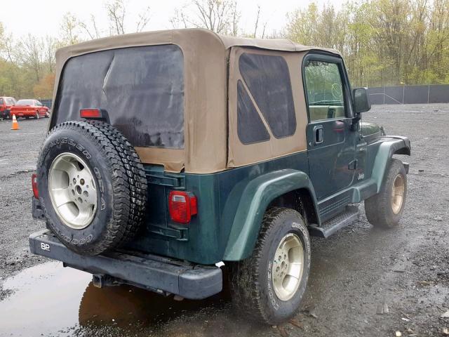 1J4FA59S11P372751 - 2001 JEEP WRANGLER / GREEN photo 4