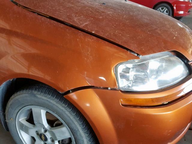 KL1TG66636B597415 - 2006 CHEVROLET AVEO LT ORANGE photo 9