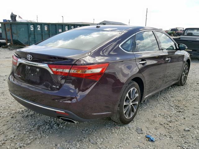4T1BK1EB7HU262682 - 2017 TOYOTA AVALON XLE MAROON photo 4