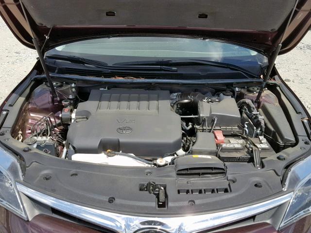 4T1BK1EB7HU262682 - 2017 TOYOTA AVALON XLE MAROON photo 7