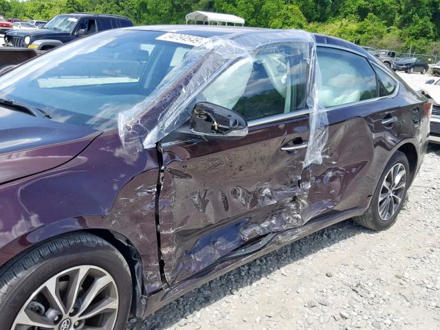 4T1BK1EB7HU262682 - 2017 TOYOTA AVALON XLE MAROON photo 9