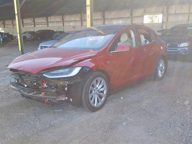 5YJXCDE29HF076577 - 2017 TESLA MODEL X RED photo 2