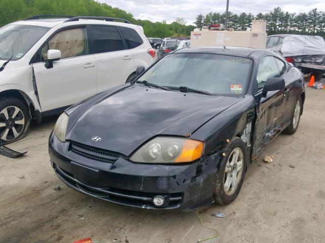 KMHHM65D23U043639 - 2003 HYUNDAI TIBURON BLACK photo 2